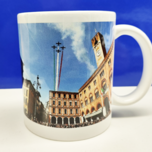 Tazza "Piazza dei Signori e Frecce Tricolori". Tazza 300ml con foto di Fabrizio Marchi e logo Treviso